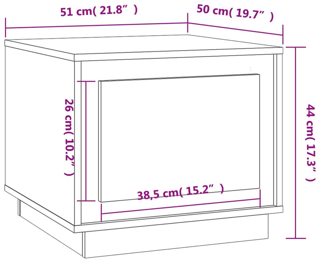 Tavolino da Salotto Rovere Sonoma 51x50x44 cm Legno Multistrato