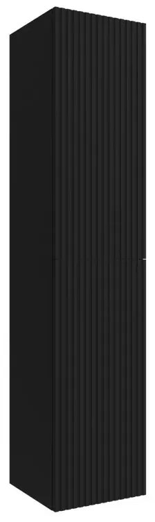 Colonna bagno sospesa 160cm in nero opaco a 2 ante Nara