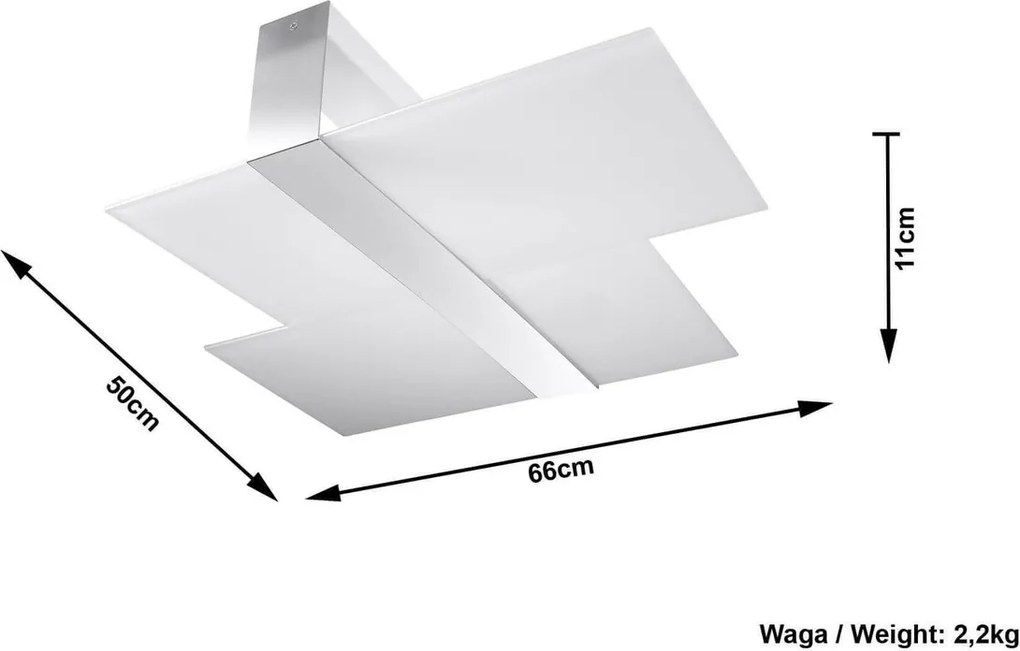 Plafoniera da Soffitto in Acciaio e Vetro Massimo E27 da interno