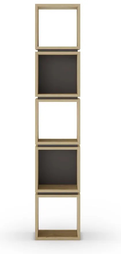 Libreria in rovere decorato in nero-naturale 32x167 cm Lofty - Marckeric
