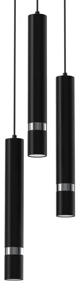 Lampadario a sospensione con filo JOKER 3xGU10/8W/230V nero/cromo lucido
