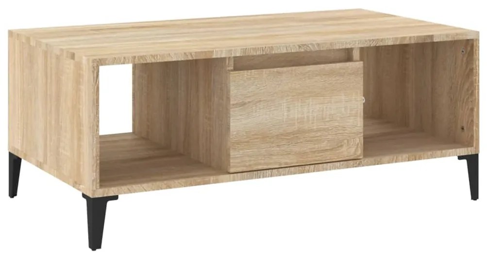 Tavolino salotto rovere sonoma 90x50x36,5 cm legno multistrato