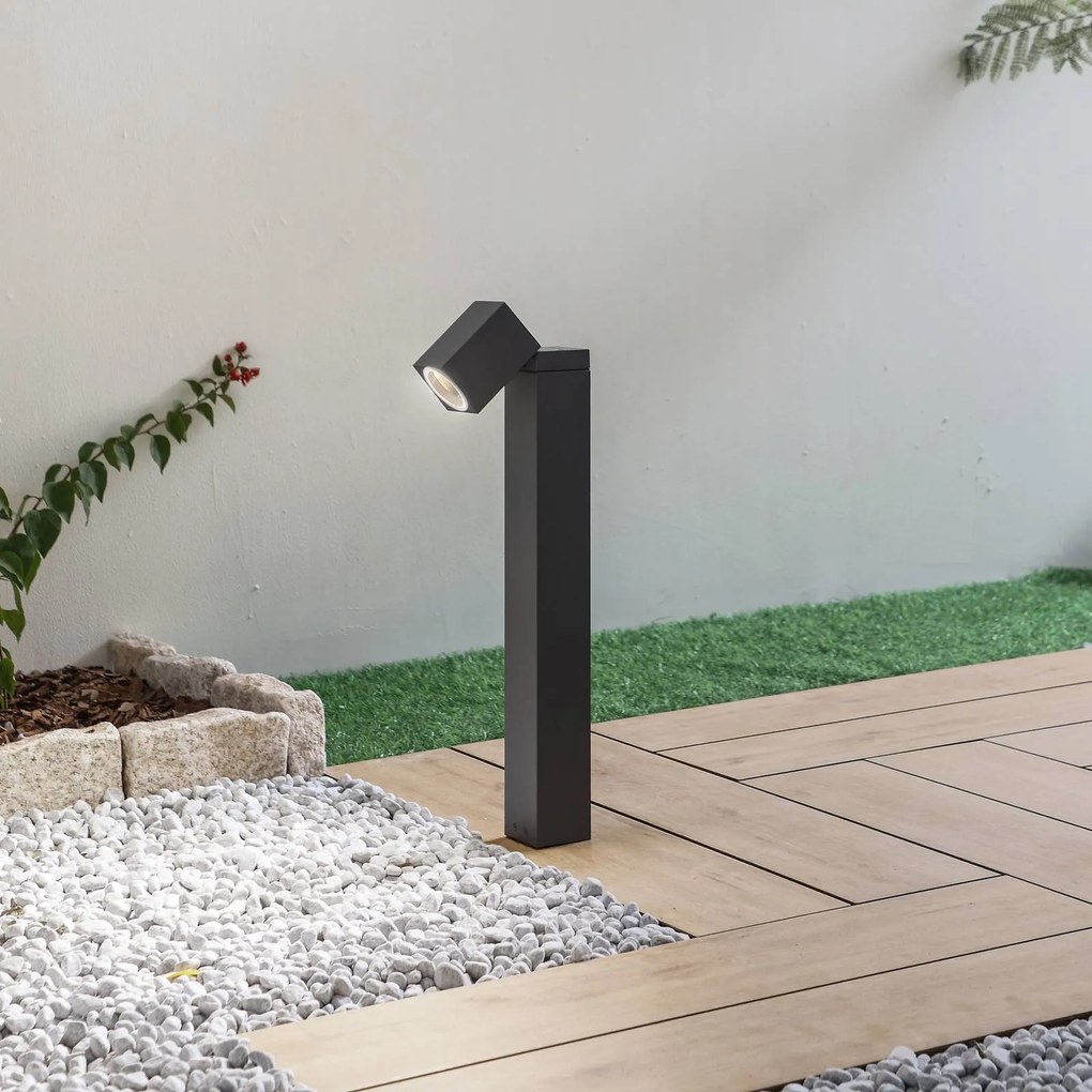 Lampione da giardino Othil Lindby, dimmerabile, Alluminio / Grigio / Zincato, Alluminio, Moderno, Lampada da esterni