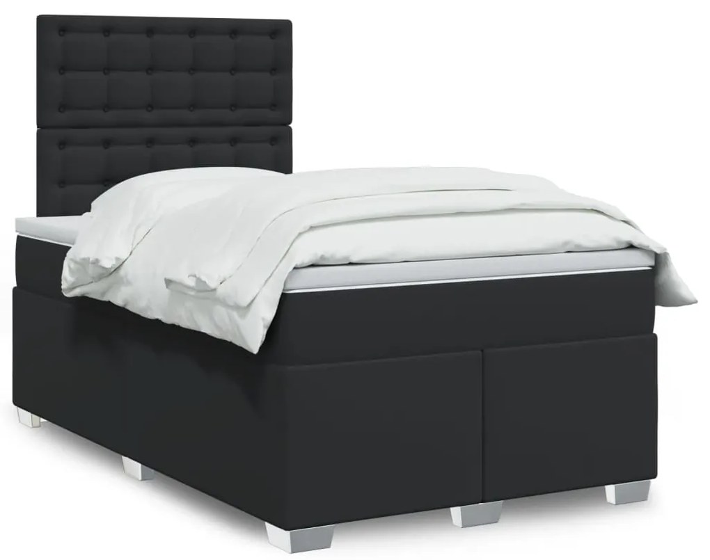 Giroletto A Molle Con Materasso Nero 120x190 Cm İn Similpelle /
