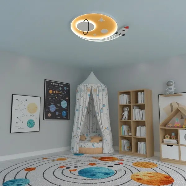 Brilagi -LED Plafoniera per bambini STARSHIP LED/64W/230V 3000/4500/6000K gialla