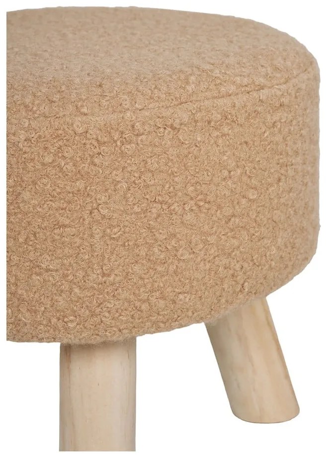 Pouf in tessuto bouclé beige Aberdeen - House Nordic