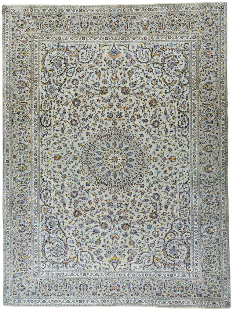 Kashan Tappeto persiano 290 x 390 Blu (Iran) Annodato A Mano