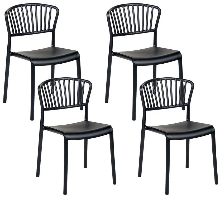 Set di 4 sedie da pranzo nero GELA Beliani