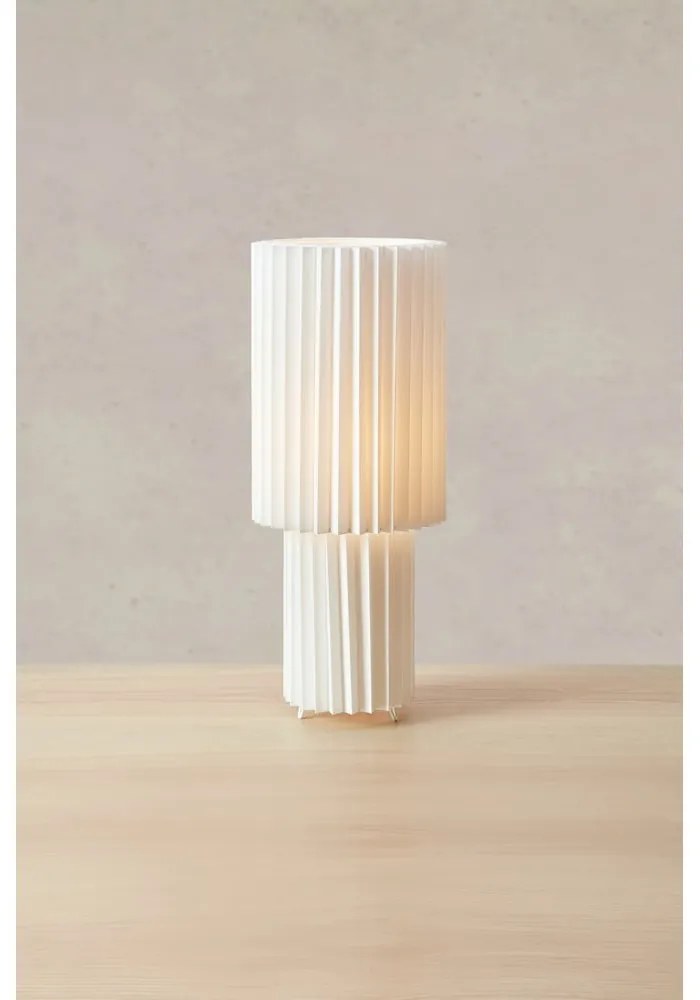 Lampada da tavolo bianca con paralume in tessuto (altezza totale 45 cm) Catis – Markslöjd