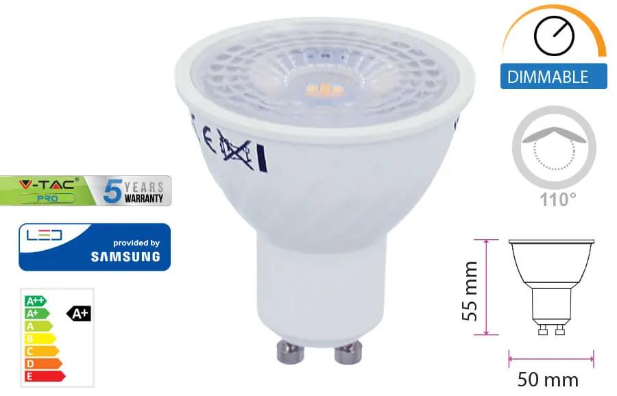 Lampada Led GU10 Dimmerabile 6,5W 110 Gradi 220V Bianco Freddo 6400K Chip Samsung Garanzia 5 Anni SKU-21200