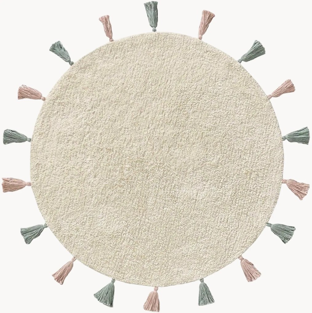 Tappeto rotondo in cotone fatto a mano Malu