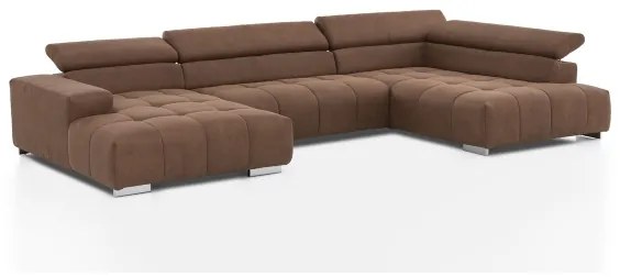 Divano angolare a U TROPEA, lato destro, marrone