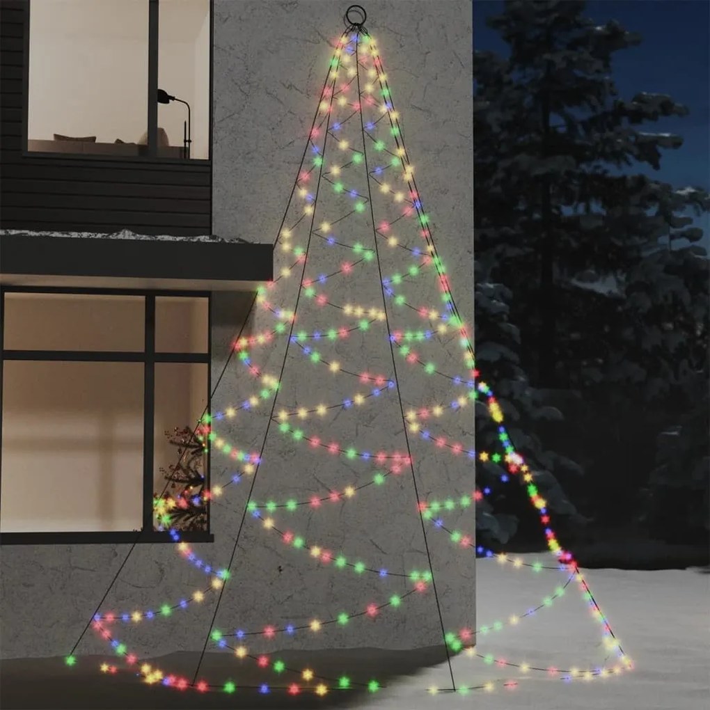 Albero Da Parete Con Gancio Metallico 720 Led Multicolore 5 M /