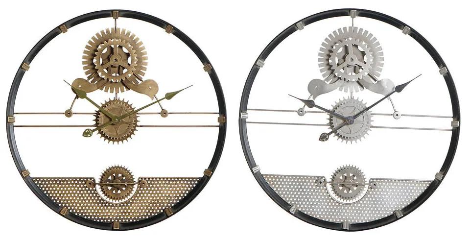 Orologio da Parete DKD Home Decor Argentato Dorato Ferro Ingranaggi (2 pezzi) (60 x 5 x 60 cm)