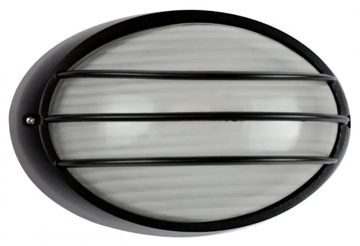 Plafoniera E27 IP54, Nera, 214x142mm con Griglia Colore Nero