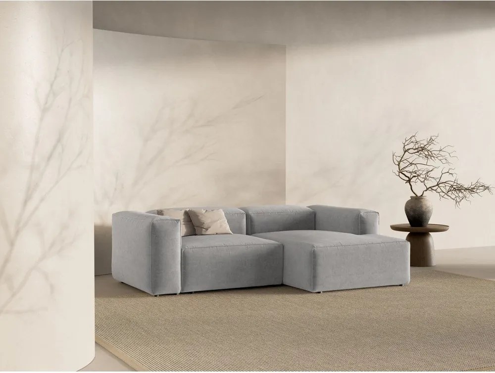 Divano angolare grigio chiaro (con penisola a destra/con chaise lounge) Bergamo – Cosmopolitan Design