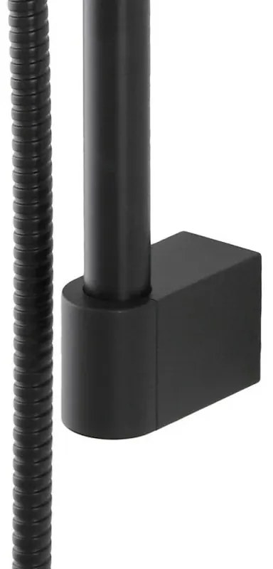Saliscendi doccia 70 cm regolabile con doccetta tonda in ABS nero opaco Hidra