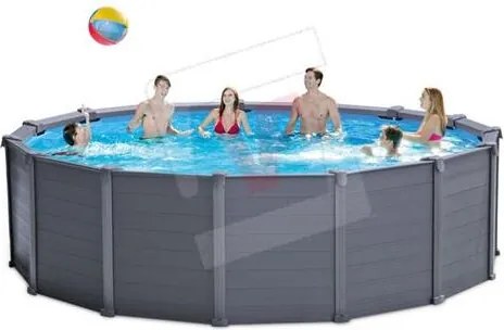 Intex - piscina graphite rotonda cm. 478X124 con pompa a sabbia nuova sequoia