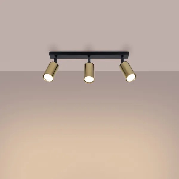 Sollux SL.1384 - Faretto WINX 3xGU10/10W/230V nero/oro