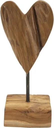 Scultura Cuore In Teak Ric. Cm 10X10X25 (Pezzi Unici - Non Rip. In Serie)