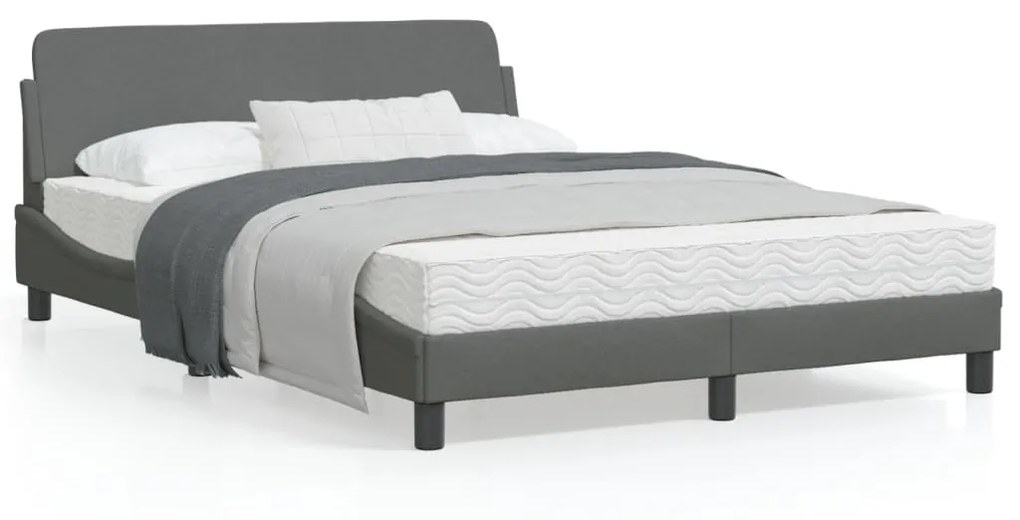 Giroletto Senza Materasso Grigio Scuro 140x190 Cm Tessuto /