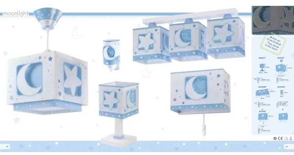 Dalber 63233NT - Plafoniera per bambini MOONLIGHT 3xE27/60W/230V