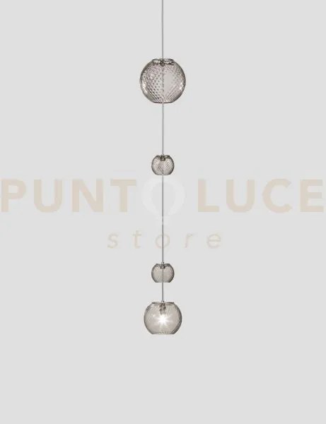 Oto sospensione peac fume' rigato nickel satinato 1 luce attacco g9