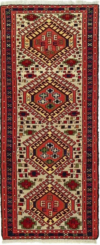 Kilim Tappeto 80 x 190 Beige (Iran) Annodato A Mano