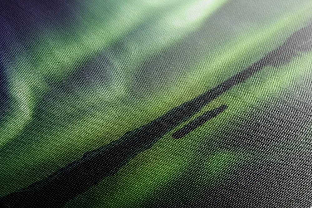 Stampa su tela – Aurora boreale verde