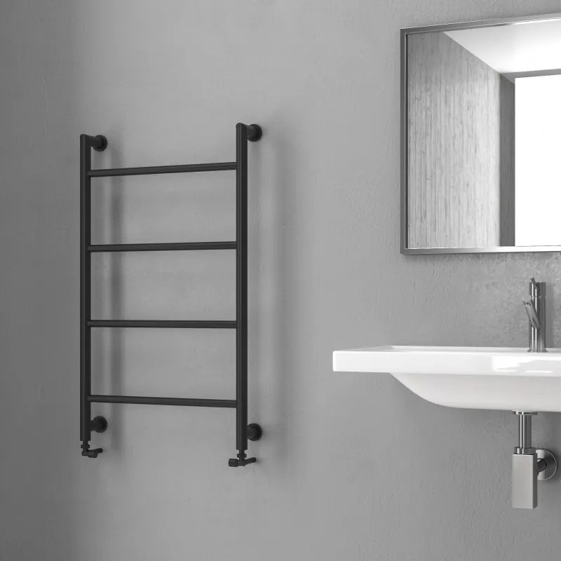 Kamalu - termoarredo scaldasalviette 900x560mm nero opaco kam-d6009n