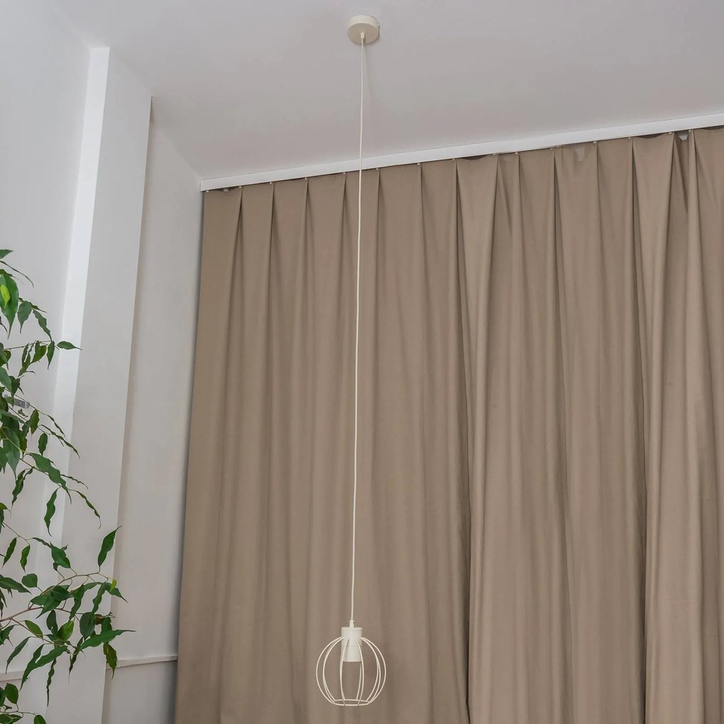 HELAM Lampada a sospensione STARLIGHT, bianco crema, a 1 luce, Ø 18 cm, metallo