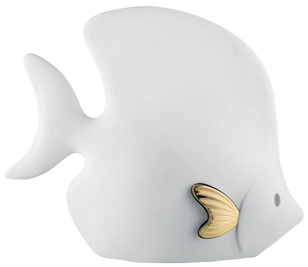 Bongelli preziosi Scultura in marmorino moderna Pesce collezione Sea h 32 cm BIANCO ORO