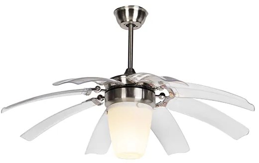 Ventilatore da soffitto argento con telecomando - Wings 42 acciaio