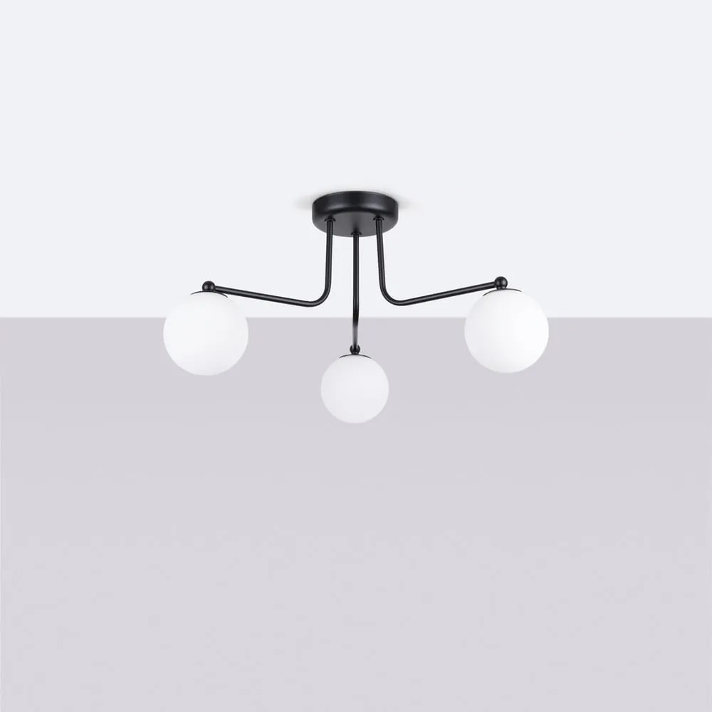 Plafoniera bianca e nera Beam – Sollux