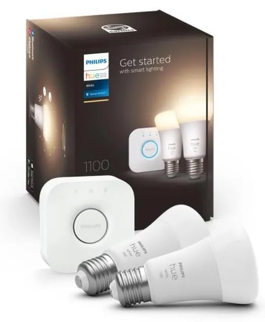 Set base Philips Hue WHITE 2xE27/9,5W 2700K + dispositivo di interconnessione
