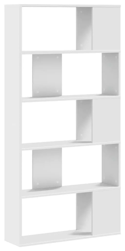 Libreria 5 ripiani bianca 80,5x23,5x162,5cm legno multistrato