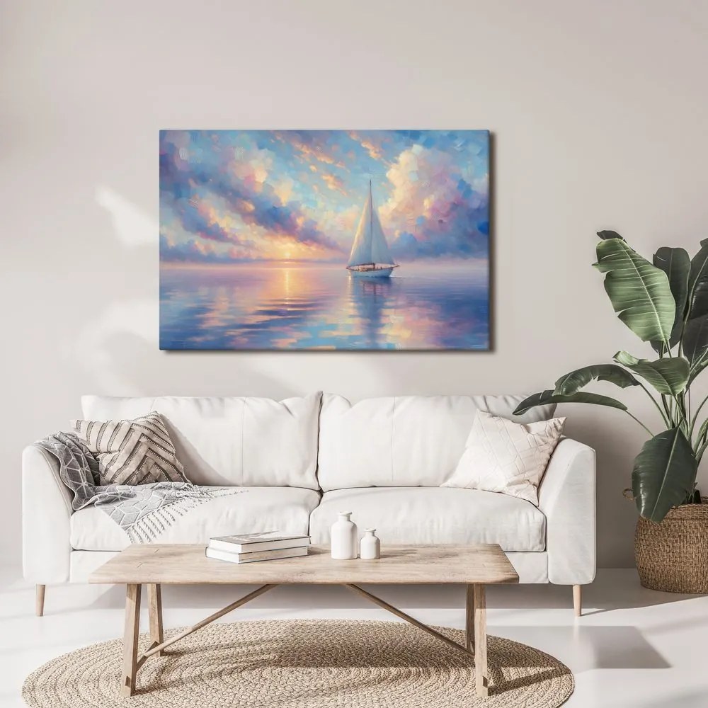 Quadro su tela – Barca a vela su mare calmo