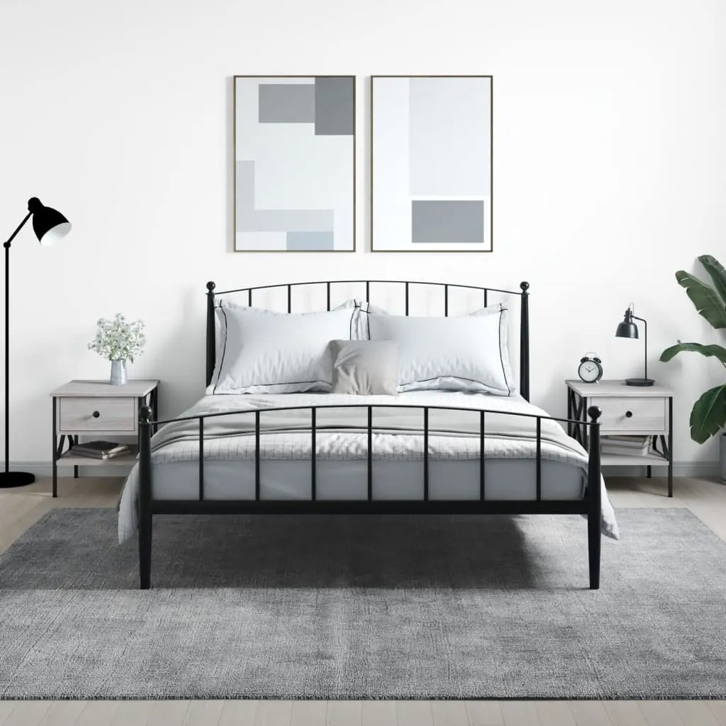 Comodini 2 Pz Grigio Sonoma 40x42x45 Cm İn Legno Multistrato /