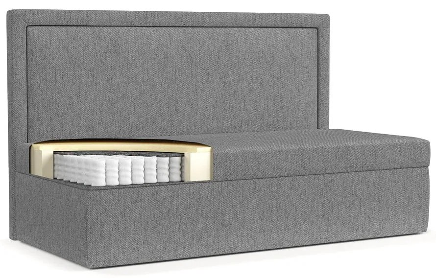 Letto singolo imbottito grigio 80x200 cm Scala - Maison de Rêve