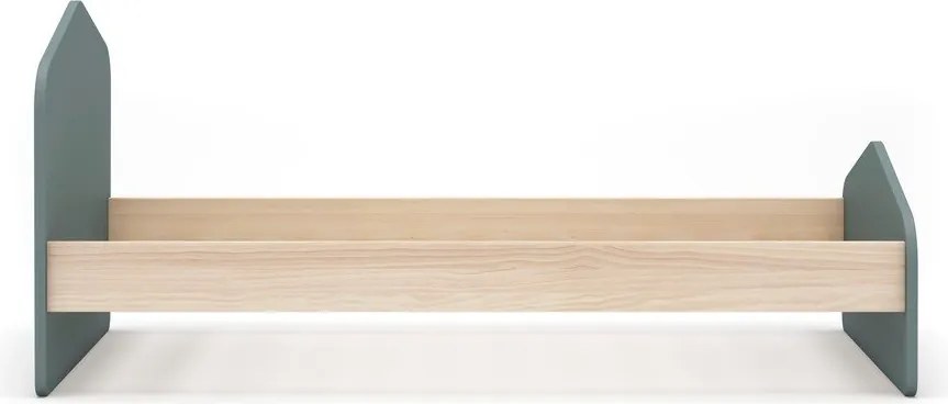 Letto da bambini di colore naturale/verde polveroso con effetto pino con rete inclusa 90x190 cm Estefania – Marckeric