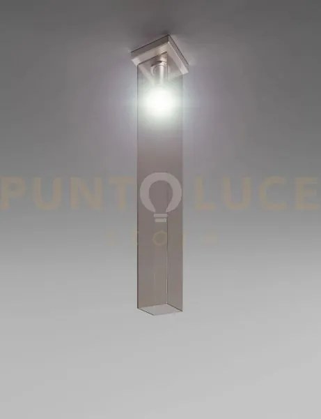 Tubes lampadario a soffitto 90 fume' trasparente nickel opaco 1 luc...