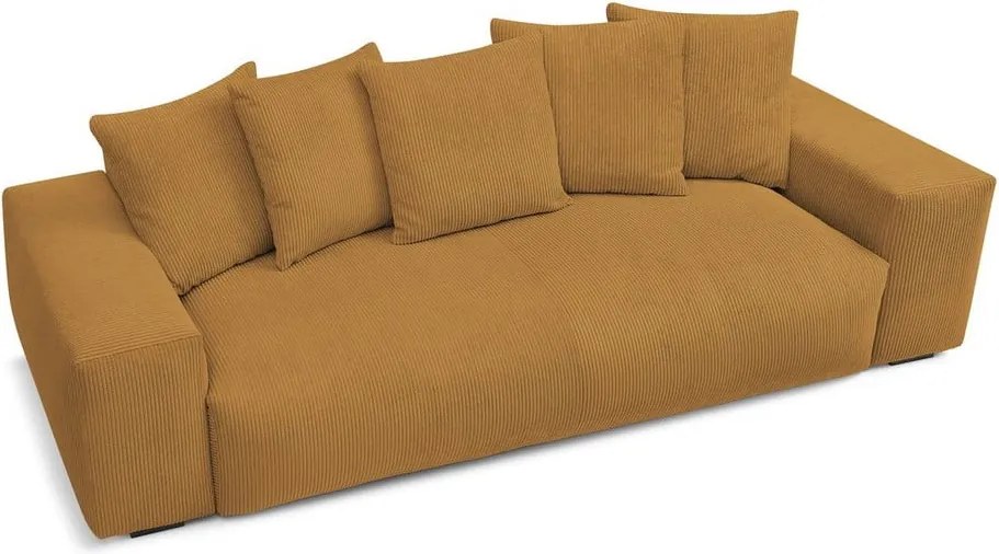 Divano color senape con rivestimento in velluto a coste 280 cm Voltaire – Bobochic Paris