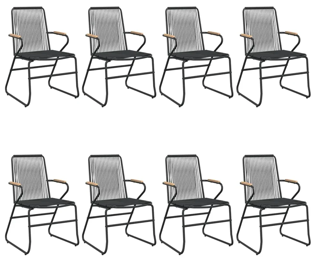 Set da pranzo da giardino 9 pz nero in rattan pvc