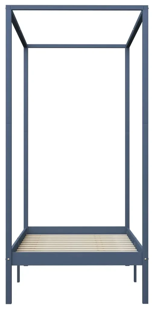Giroletto a baldacchino grigio legno massello di pino 90x200 cm