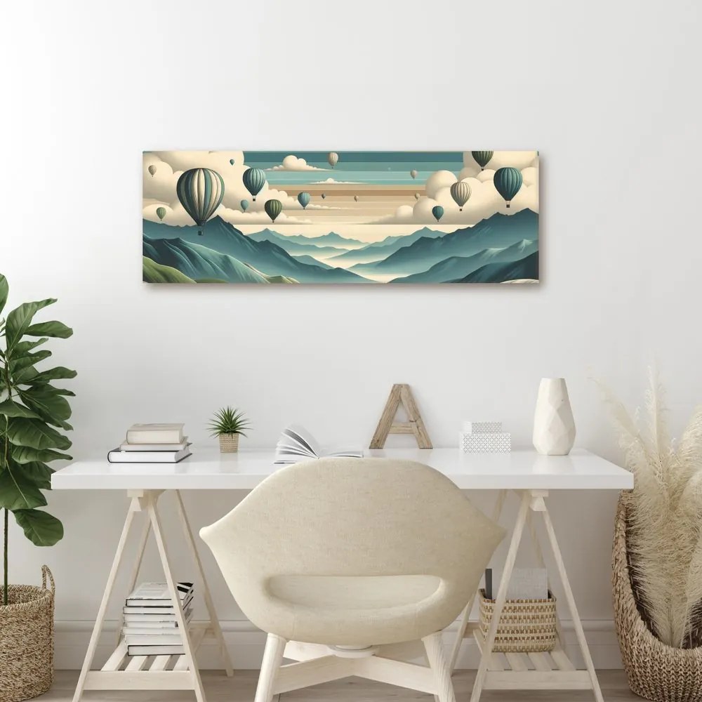 Quadro su tela – Montagne e cielo pieni di palloni