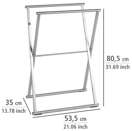 WENKO 22476100 - Porta asciugamani LAVA 53,5x80,5 cm acciaio inox/argento