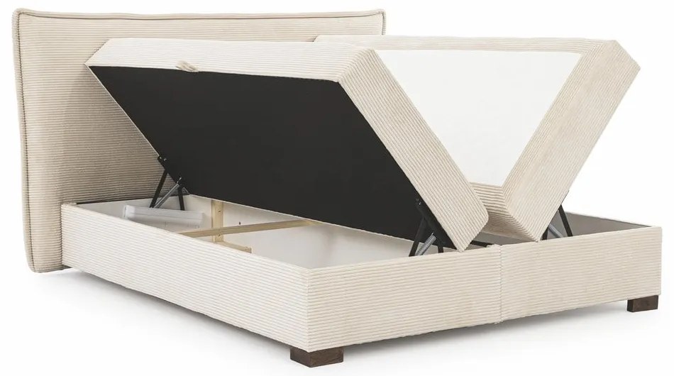 Letto boxspring beige con contenitore 180x200 cm Lysa – Ropez