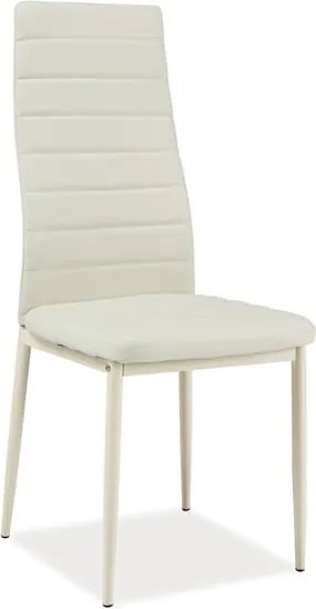 Sedia imbottita in ecopelle H-261 bis krem - H 96 cm