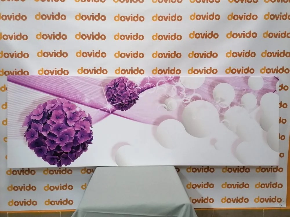 Quadro su tela – Fiori con sfondo astratto