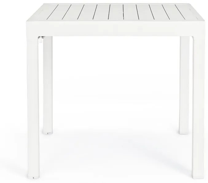 Tavolo allungabile PELAGIUS in alluminio bianco 83&#215;80 cm &#8211; 166&#215;80 cm